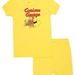 Curious George Girls' Little 2-Piece Snug-fit Organic Cotton Pajama Set, Soft & Cute for Kids, BANANA GEORGE, 5T
