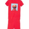 Sesame Street Boys' 2-Piece Snug-fit Organic Cotton Pajama Set, Soft & Cute for Kids, Square ELMO, 4T