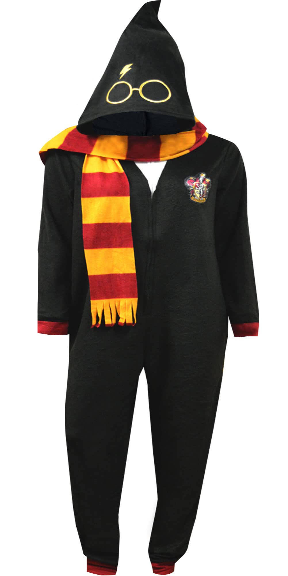 Warner Bros. boys One Piece Blanketed Hooded Union Suit Fleece Onesie Pajama Set, Winter Harry, X-Small US