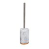 Maison Sucasa Toilet Brush and Holder Set, for Bathroom, Bathroom Accessory, Marble Design, Resin, White