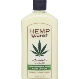 Hemp Heaven Moisturizing Body Lotion Sweet Pineapple & Mango Scent made with Natural Hemp Seed Oil For Men & Women, 12 oz.