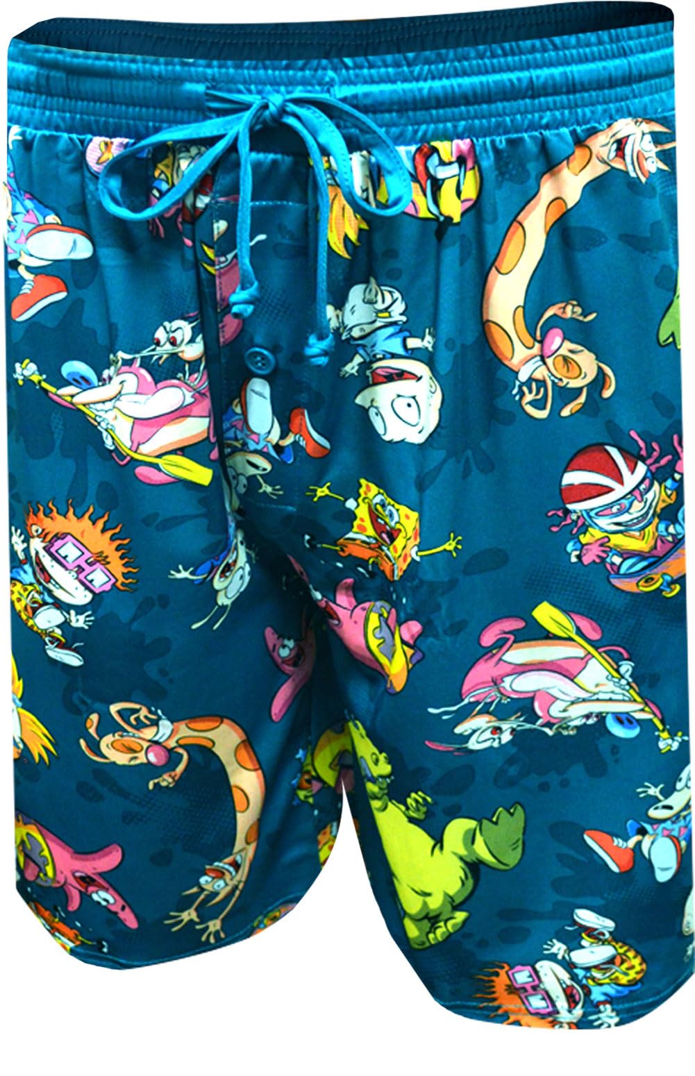 Briefly Stated Mens Nickelodeon Classic 90's Gangs All Here Long Sleep Short (Small), Green