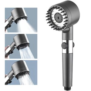 Shower Head with Handheld, High Pressure 3 Spray Mode Showerhead with Filters, Water Softener Filters Beads for Hard Water - Remove Chlorine - Reduces Dry Itchy Skin with Massage Therapy