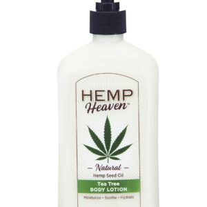 Hemp Heaven Moisturizing Body Lotion, Tea Tree Scent made with Natural Hemp Seed Oil For Men & Women - 18 oz - Made in USA