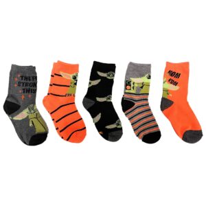 Centric Brands The Mandalorian Kids Size 5-Pack Crew Socks (Medium, Halloween), 43UT072ECCZA