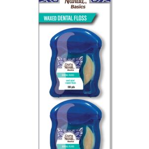 GuruNanda Waxed Dental Floss Tape - Smooth Glide for Sensitive Gums and Teeth - Cool Mint Flavor - 2x100 Yards - Pack of 2