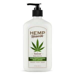 Hemp Heaven Moisturizing Body Lotion – Peach – Jasmine Scent made with Natural Hemp Seed Oil For Men & Women,18 Oz