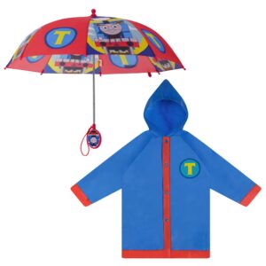 Mattel Boys Thomas Rain Wear, Umbrella And Poncho Raincoat Set For Ages 2-3, Blue