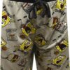 Briefly Stated Mens Nickelodeon SpongeBob Ready to Go to Work Long Sleep Shorts (XX-Large), Grey