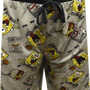 Briefly Stated Mens Nickelodeon SpongeBob Ready to Go to Work Long Sleep Shorts (XX-Large), Grey