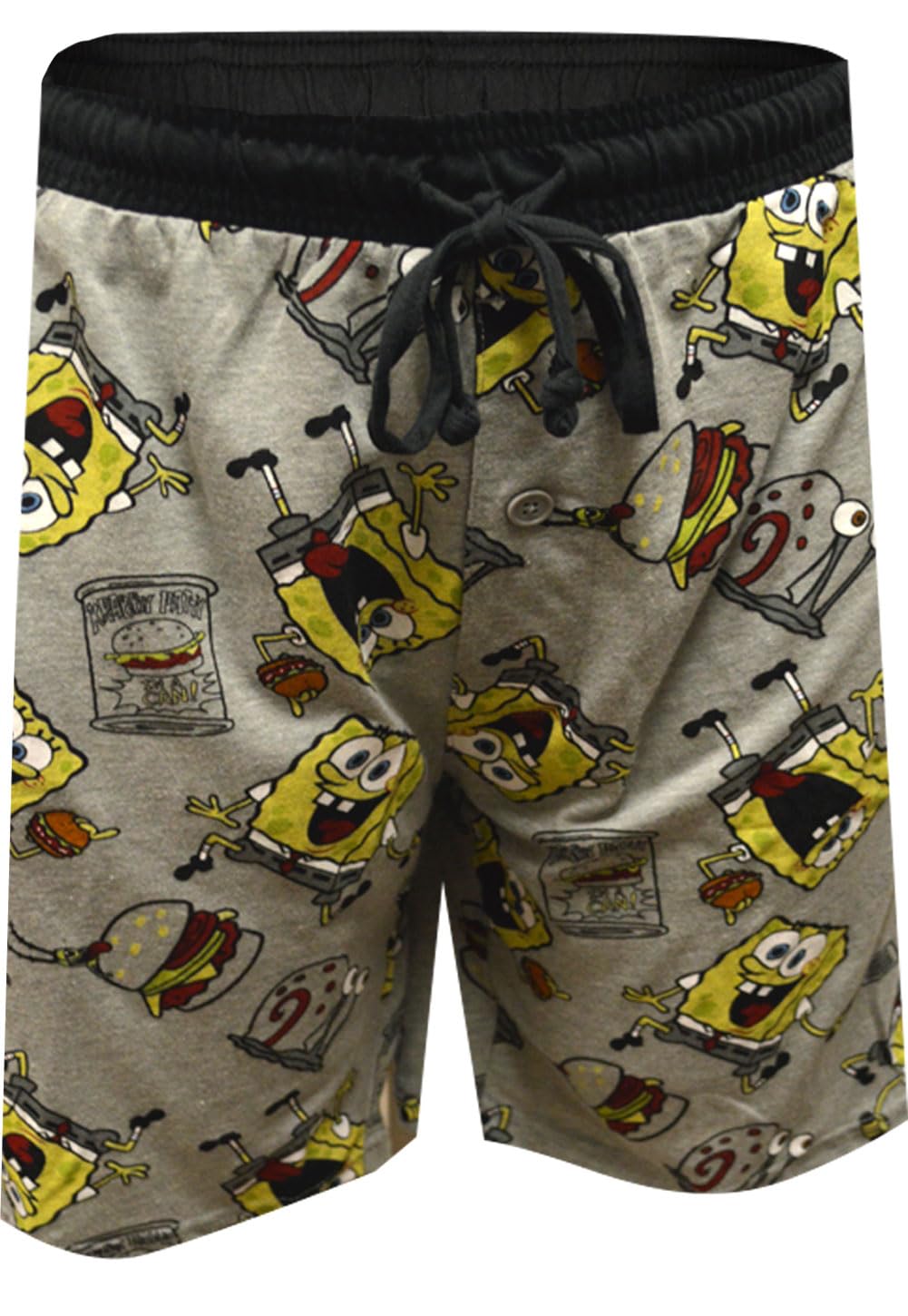 Briefly Stated Mens Nickelodeon SpongeBob Ready to Go to Work Long Sleep Shorts (XX-Large), Grey