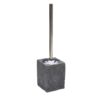 Maison Sucasa Toilet Brush and Holder Set, for Bathroom, Bathroom Accessory, Stone Design, Resin, Gray