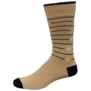 Rockport Men's Airplane Crew Socks 1 Pair, Stone, Men's US: 8-12 / EU: 41-45