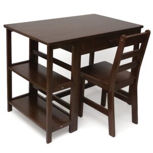 Lipper International 584WN Child's Work Station Desk and Chair, Walnut Finish