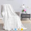 JULY HOME Flannel Fleece Throw Blankets for Couch or Bed - Plush Soft and Warm 330GSM Lightweight Microfiber Blanket for Home Sofa and Bedroom (Throw 50"x60", White)