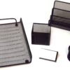 Majestic Goods Office Supply Mesh Desk Set, Black 6 Piece (XQ763B)